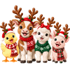 Niedliche Weihnachtstiere mit Rentiergeweih