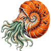 Nautilus mit Kürbisspirale