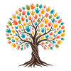 Bunter Kinder Baum des Friedens