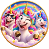 Festliche Regenbogeneinhörner