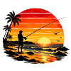 Sunset Fisherman-Silhouette