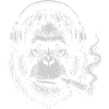 Kopfhörer-Orang-Utan Rauch-Zigarren-Tee