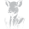 Elegantes Schwein im Anzug