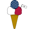 USA flag cream Eiscreme