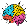 Flash Brain – Gehirn & Blitz im Pop-Art-Look
