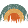 Retro Pine Silhouette im Freien