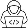 Hacker Laptop Zeilen-Symbol