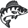 Barsch Raubfisch Silhouette