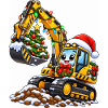 Weihnachtsbagger mit Baumzauber