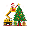 Weihnachtsaufzug schmückt Weihnachtsbaum