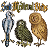 Traurige mittelalterliche Vögel