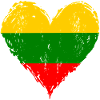 Litauen Herzflagge Grunge