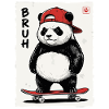 Panda Skate Bruh mit roter Cap