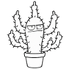 Grimmiger Kaktus Mittelfinger Cartoon