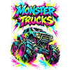 Monster Trucks Graffiti Neon