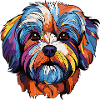 Bunter Hund Kopf Kunst