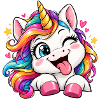 Fröhliches Regenbogen-Einhorn