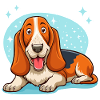 Basset Hound (hellblaue Sterne)