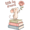 Süße Maus mit Büchern