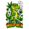 Weed-Rex Smoking Joint Cannabis Dinosaur Design