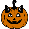 Halloween Katze Kürbiskopf