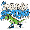 Inline Skating Dino auf Inlinern