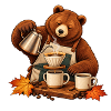 Bär brüht Pour-over-Kaffee