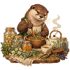 Otter mischt Kräutertee