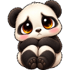 Trauriger Panda Cartoon Freundschaft Emotion