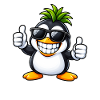 Cooler Pinguin mit Ananas Frisur