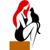 donna_stilizzata_con_capelli_rossi_e_gatto_nero