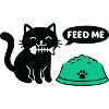 Hungrige Katze Futternapf Grafik