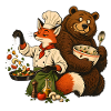 Fuchs & Bär beim Kochen – Kochteam