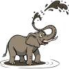 Dreck Schwingender Cartoon Elefant Spaß