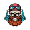 Skull Rider: Waldbart-Motorrad-Design