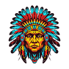 Bunter Indianerhäuptling Kopfschmuck