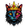 Katzenkönig in Regenbogenfarben
