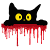 Unheimliche schwarze Katze