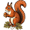 Eichhörnchen mit Herbstschatz