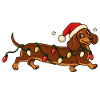    Weihnachts Dackel mit Lichterkette