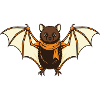 Fledermaus mit Herbstschal