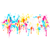 Neon Tasten Farbspritzer