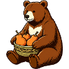 Bär mit Birnenkorb