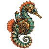 Steampunk Seepferdchen Motiv