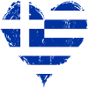 Griechenland Herzflagge Grunge