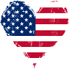 USA Herzflagge Grunge