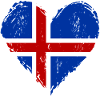 Island Herzflagge Grunge