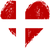 Dänemark Herzflagge Grunge