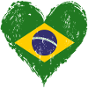 Brasilien Herzflagge Grunge