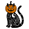 Halloween Katze Kürbiskostüm